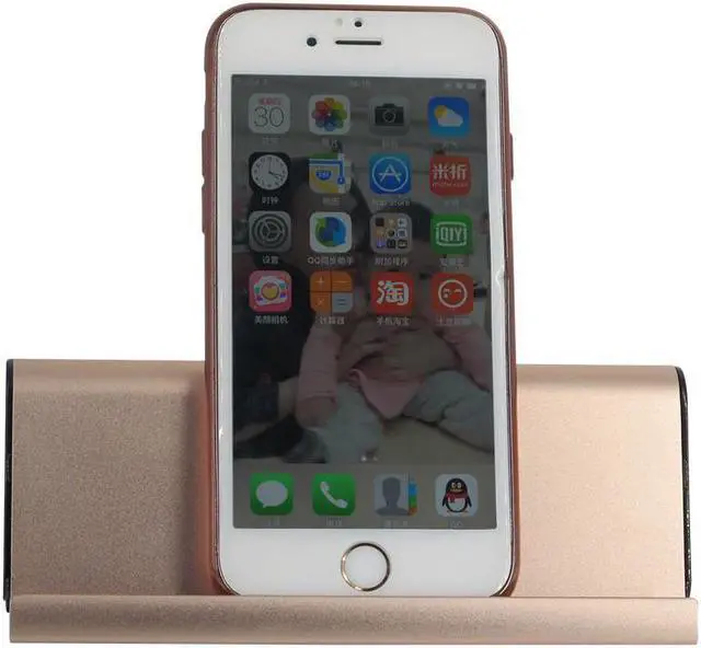 Main image of Fineblue Wireless Bluetooth Speaker with Viewing Stand Dock cradle Hifi Enhanced Bass for SmartPhone iPad support TF Card - Gold