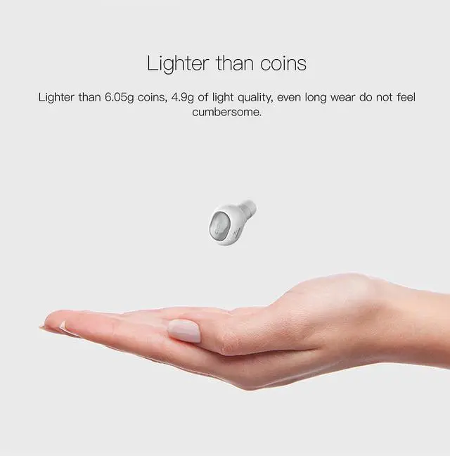 Alt view image 5 of 7 - QCY Q26 Mini invisible Earphone Calls Wireless Earphone Bluetooth V4.1 Earbuds Noise Canceling With MIC (White)