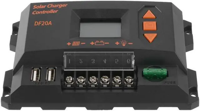 Alt view image 3 of 5 - PWM Control 20A 12V/24V Solar Charger Controller Graphical Black Color LCD Display Panel Battery Regulator