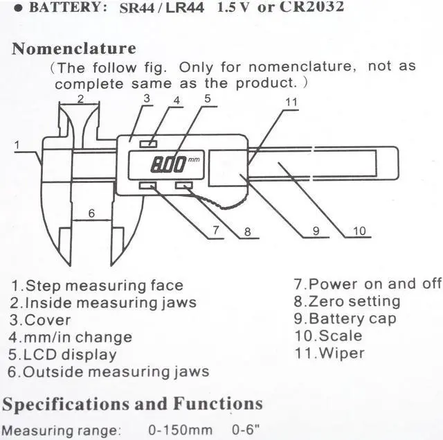 Alt view image 5 of 7 - 6" professional Digital Gauge Vernier Caliper Fiberglass Electronic Callipers feeler gauge LCD paquimetro 150mm Measuring Tool