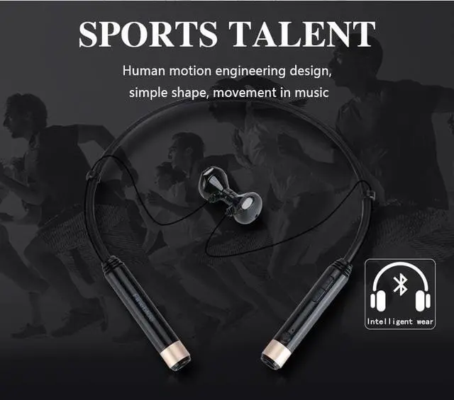 Alt view image 5 of 7 - Fineblue FD600 Wireless NFC auriculares Bluetooth Stereo Headset Earphone Anti Lost Vibration Voice Prompt Sport Headphone - Black Gold