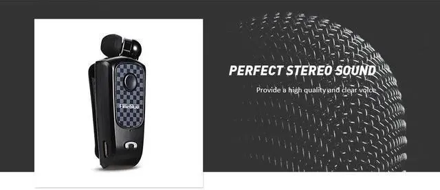 Alt view image 6 of 7 - Fineblue F PLUS Wireless Clip-on Bluetooth V4.0 / V4.1 Headset Headphone Hands-free Supports for IOS and Android System - Gold