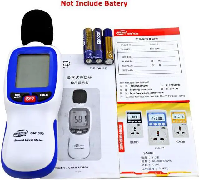 Alt view image 3 of 4 - GM1353 Digital sound level meter noise tester 30-130dB in decibels LCD screen noisemeter