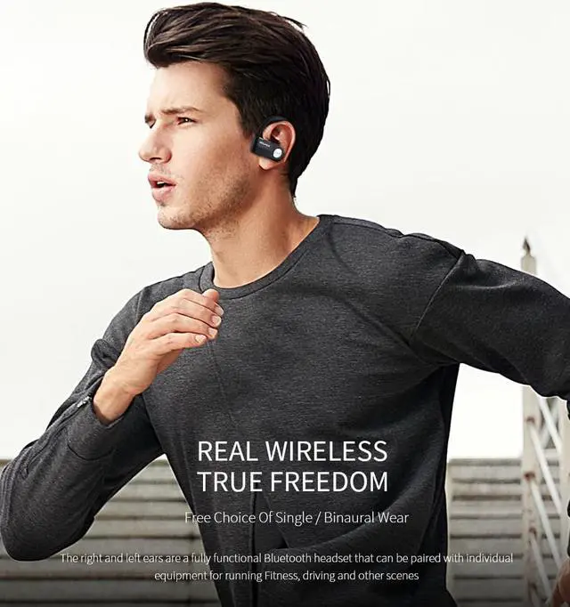 Alt view image 6 of 7 - AWEI T2 Wireless Bluetooth Earphone TWS Stereo Headset Cordless Ecouteur for Phone Auriculares With Microphone Bluetooth V4.2 (Yellow)