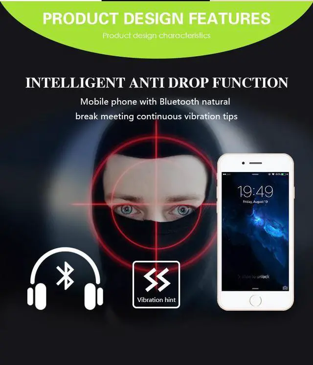 Alt view image 3 of 7 - Fineblue FD600 Wireless NFC auriculares Bluetooth Stereo Headset Earphone Anti Lost Vibration Voice Prompt Sport Headphone - White Silver