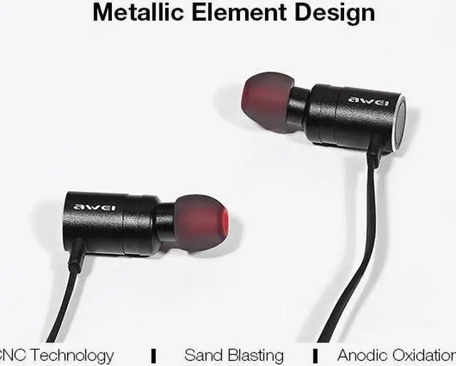 Alt view image 5 of 7 - Awei AK8 IPX4 Waterproof Magic Magnet Attraction Bluetooth 4.1 Sports Earphones with Microphone For iPhone Samsung Xiaomi (Black Red)