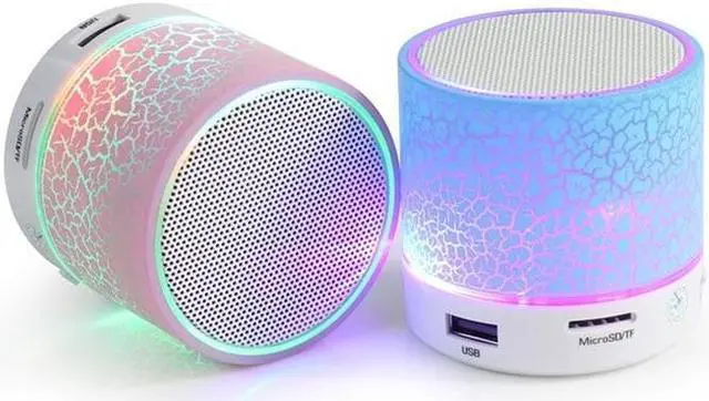 Alt view image 2 of 5 - A9 Portable Mini Flashing LED Bluetooth Speakers Wireless Small Music Audio TF USB FM Stereo Sound For Phone with Mic - White
