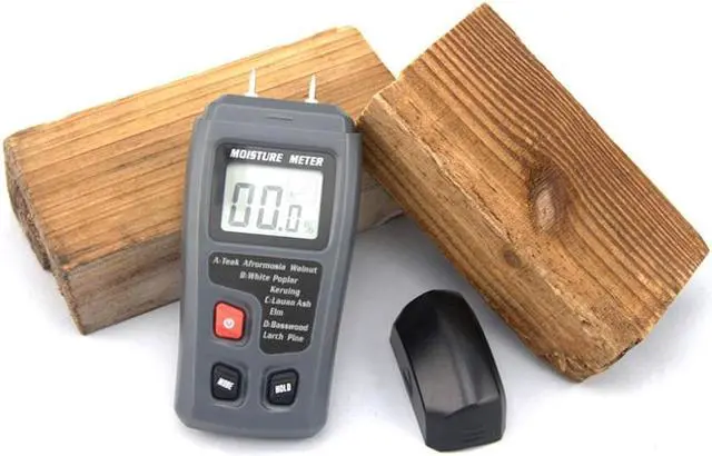 Alt view image 2 of 3 - LCD 0-99.9% 2Pins Wood Industry Digital Moisture Meter Humidity Tester Timber Damp Detector Conductivity Moisture Hygrometer