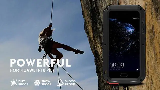 Alt view image 2 of 7 - Love Mei Shockproof Waterproof Metal Aluminum Case For Huawei P10 Plus - Black