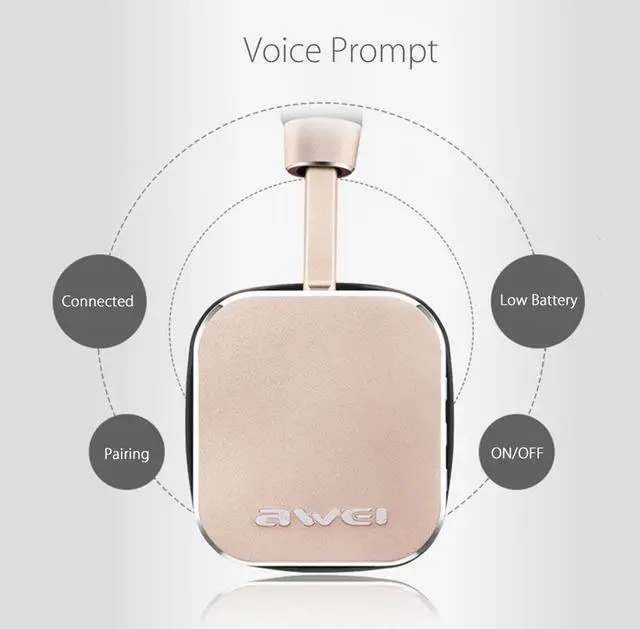 Alt view image 5 of 7 - Awei A900BL Bluetooth Headphone Wireless Headset Stereo HiFi Music Headphones Noise Reduction For Mobile Phone Tablet (Gold)