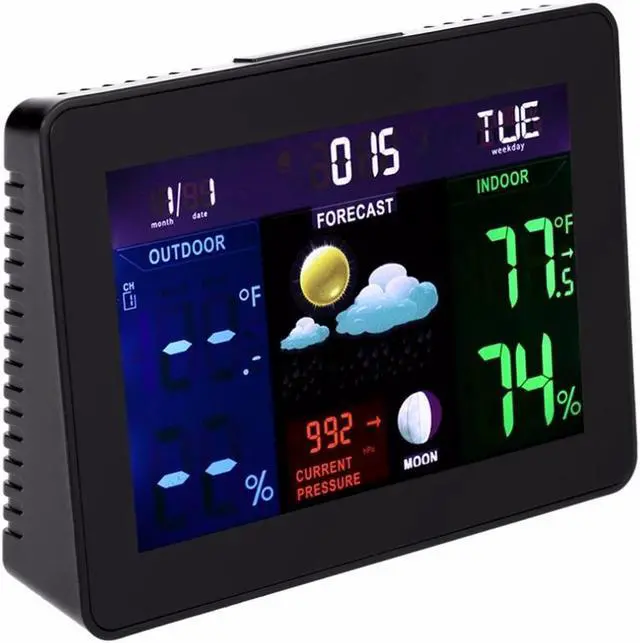 Main image of TS-70 Digital LCD Screen Display Wireless Indoor Outdoor Weather Clock Weather Station Tester Alarm Clock