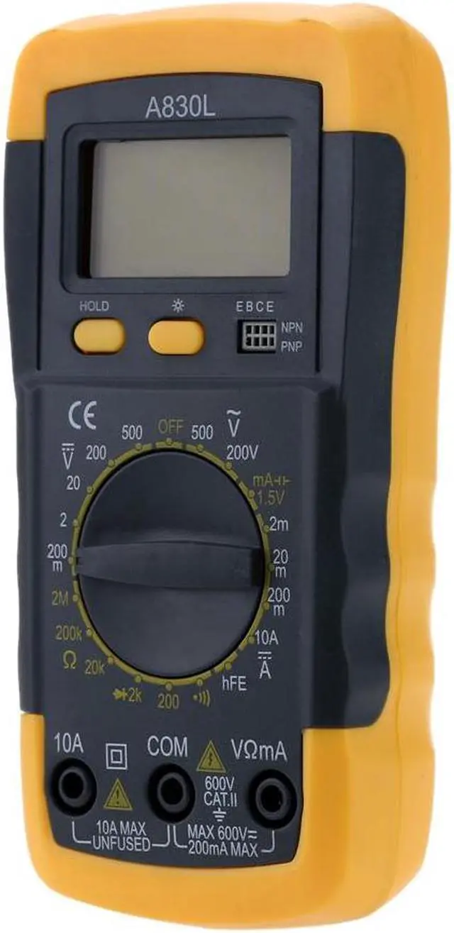 Alt view image 3 of 7 - LCD Digital Multimeter Voltmeter Ammeter Ohmmeter hFE Tester w/ Date Hold Battery Test Diode and Continuity Test