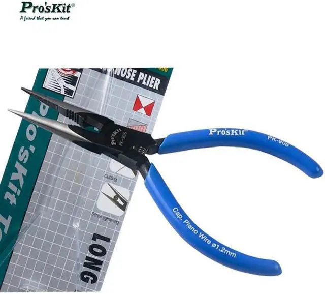 Alt view image 5 of 6 - Pro'skit 8PK-906 1.2mm Needle-Nose Pliers Steel Cutting Nippers Precision long reach Needle Cutting Tool