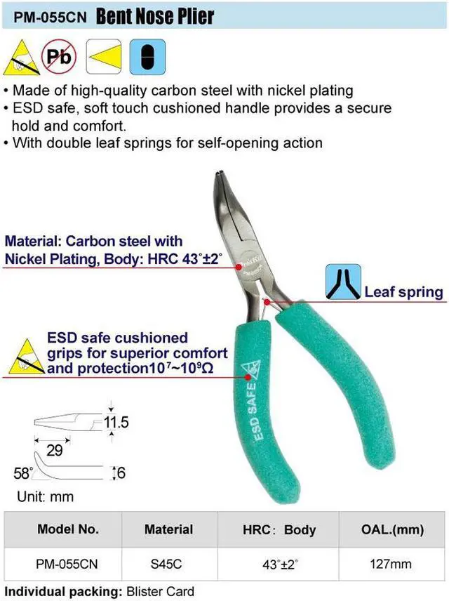 Alt view image 6 of 6 - Pro'sKit PM-055CN Bent Nose Plier Pliers Cable Cutter Wire Stripper Hand Tools Multi Tool Electrician Repair