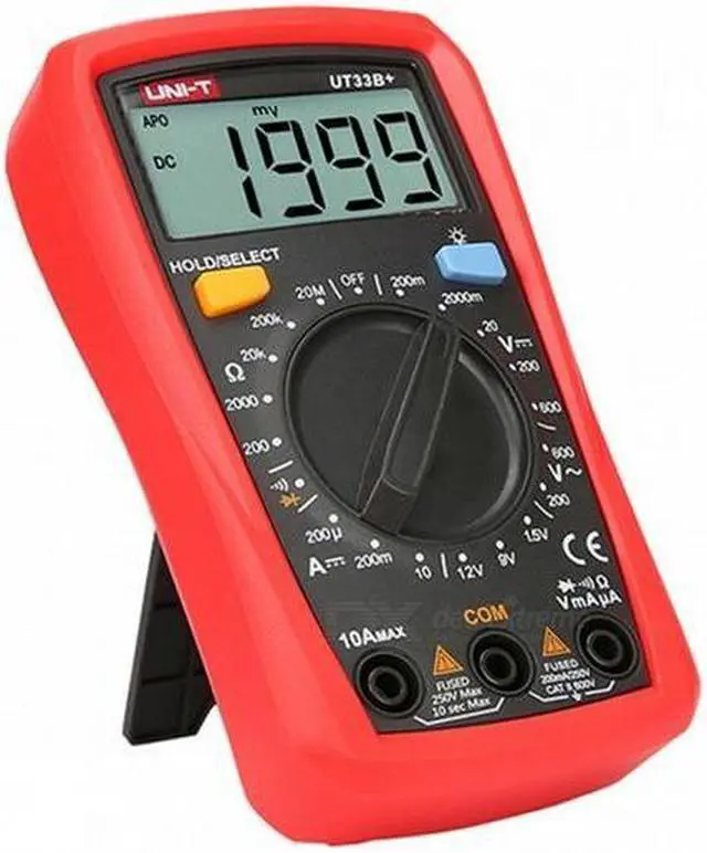 Alt view image 2 of 4 - UNI-T UT33B+ Portable Digital Multimeter - Red + Black