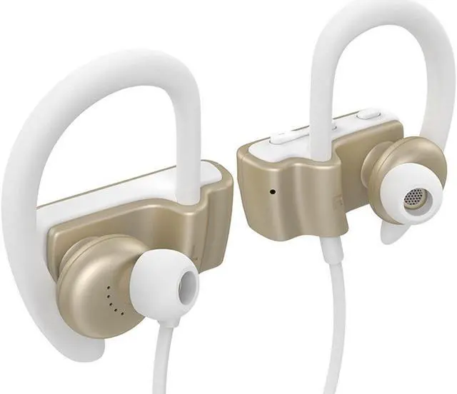 Alt view image 4 of 7 - Roman S560 Bluetooth earphones, Wireless V4.1 Sweatproof Sports Workout Earbuds for Running, Stereo Noise Cancelling Headset(Gold)