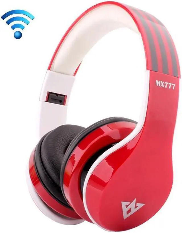 Alt view image 2 of 4 - OVLENG MX777 Bluetooth 3.0 Headset Stereo Wireless Headphones with Mic Support FM & TF Card & MP3 / MP4- Red