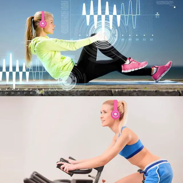 Alt view image 7 of 7 - OY5 Wireless Bluetooth Headphone Foldable Over-ear Headsets 3.5mm Wired Earphone Support TF Card Music Play FM Radio Hands-free Calling for iPhone 7 6S Plus Samsung S6 Note 6 Laptop Notebook - Pink