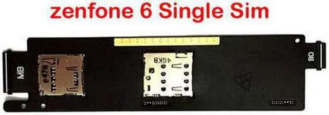 Main image of Single Dual Sim Card Socket Slot Holder Tray Replacement Parts For ASUS Zenfone 6 A600CG A601CG Mobile Phone