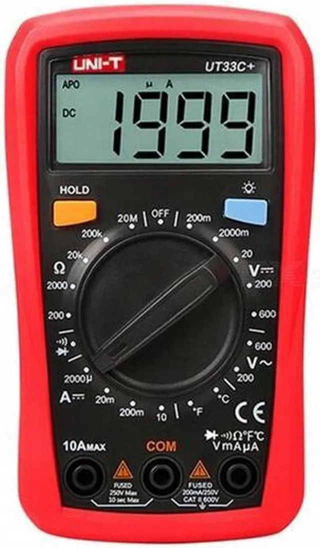 Alt view image 3 of 4 - UNI-T UT33C+ Portable Digital Multimeter with Backlight Function - Red + Black