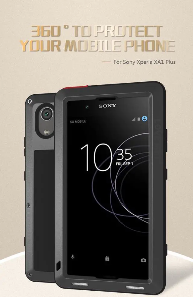 Alt view image 3 of 7 - LOVE MEI Metal Aluminum Case For Sony Xperia XA1 Plus Heavy Duty Armor Outdoor Sports Shockproof Waterproof Powerful Phone Case (White)