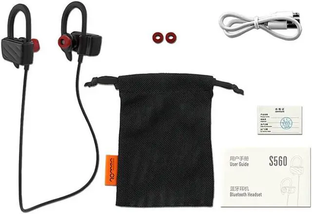 Alt view image 7 of 7 - Roman S560 Bluetooth earphones, Wireless V4.1 Sweatproof Sports Workout Earbuds for Running, Stereo Noise Cancelling Headset(Blue)