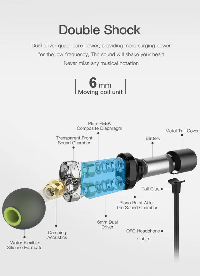 Alt view image 3 of 7 - AWEI X650BL Wireless Headphones Bluetooth headset Neckband Earpiece Casque Earphones for phones Auriculares inalambrico (Black)