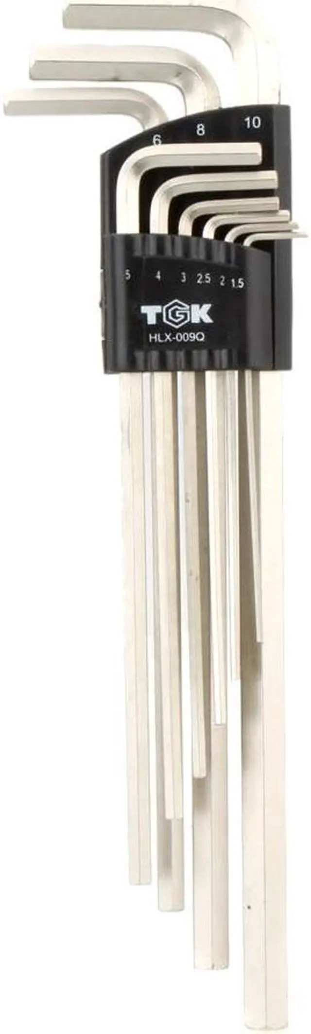 Main image of HLX-009Q 9 PCS Durable Extra Long Arm Flat-end Hex Key Set 1.5-10mm Hardware Wrench Tool