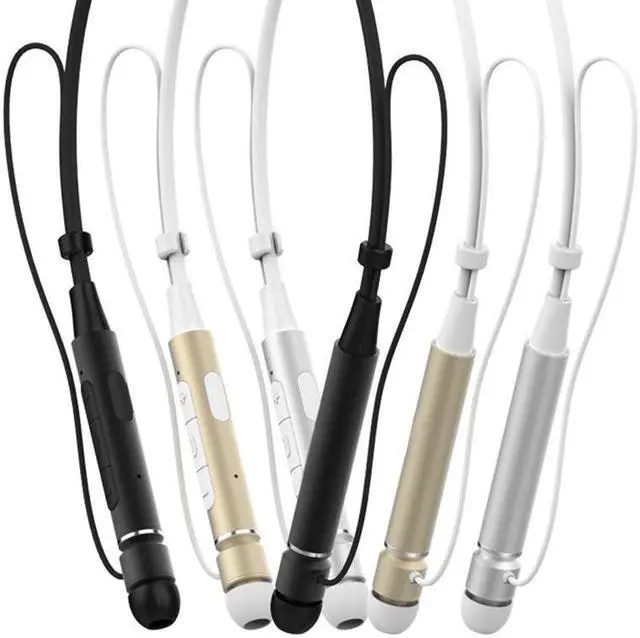 Alt view image 7 of 7 - Roman Z6000 Wireless 4.1 Bluetooth Sport Headphone Neckband In-ear Stereo Earphone with Microphone Sweatproof Hands Free Headset(Silver)