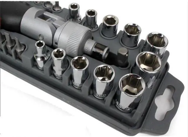 Alt view image 3 of 6 - Pro'skit SD-2309 High Quality 40Pcs Reversible Ratchet Screwdriver W/Bits&Sockets Set Hand Tools Screwdriver Set Torx Hex