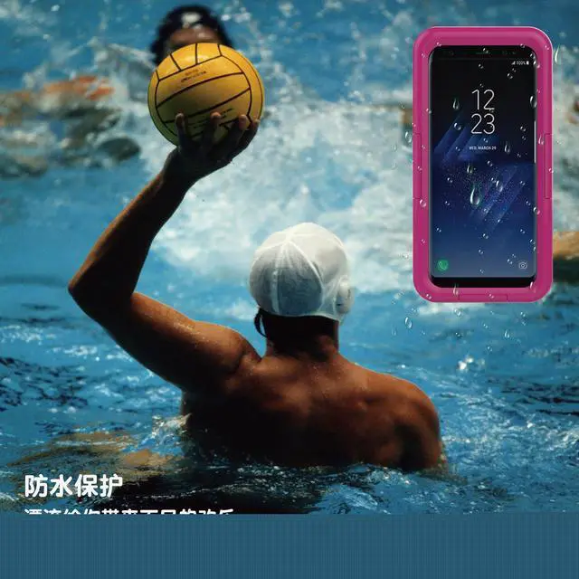 Alt view image 2 of 7 - IP-68 Waterproof Heavy Duty Hybrid Swimming Dive Case Cover For Samsung Galaxy S8 Plus Water/Snow/Shock /Dirt Proof Phone Bag - Red