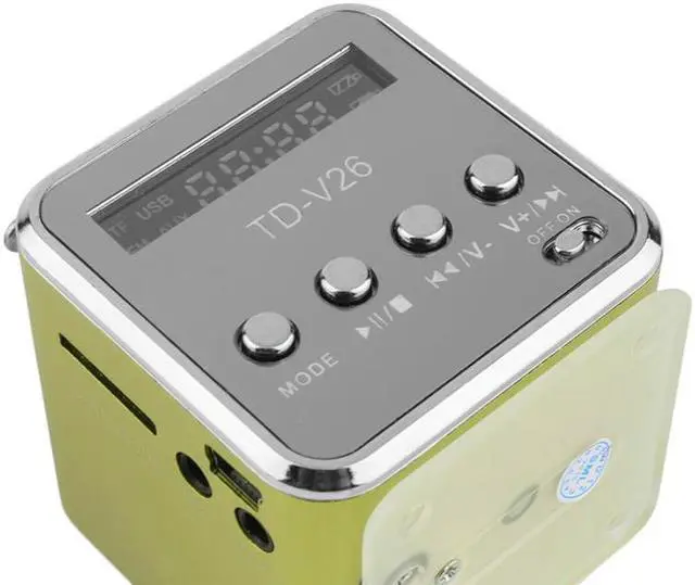 Alt view image 2 of 4 - Fineblue Mini Portable Music Speaker TD-V26 Micro SD TF MP3 Player Support FM Radio USB Stereo Speakers for MP4 Computer PC - Green