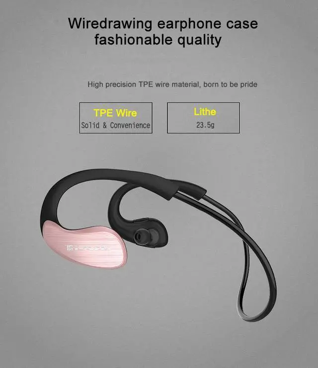 Alt view image 4 of 5 - AWEI A885BL Bluetooth Earphones Wireless Headphone With Microphone NFC APT-X Sport Headset Cordless Earpiece (Gray)