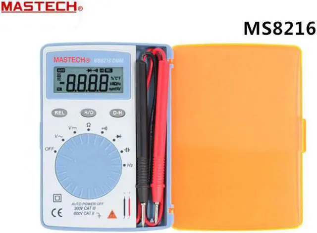 Alt view image 3 of 5 - MASTECH MS8216 Ultra-Slim Compact 1.7" LCD Digital Multimeter - Blue