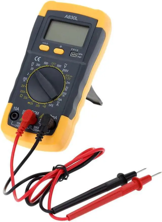 Alt view image 7 of 7 - LCD Digital Multimeter Voltmeter Ammeter Ohmmeter hFE Tester w/ Date Hold Battery Test Diode and Continuity Test