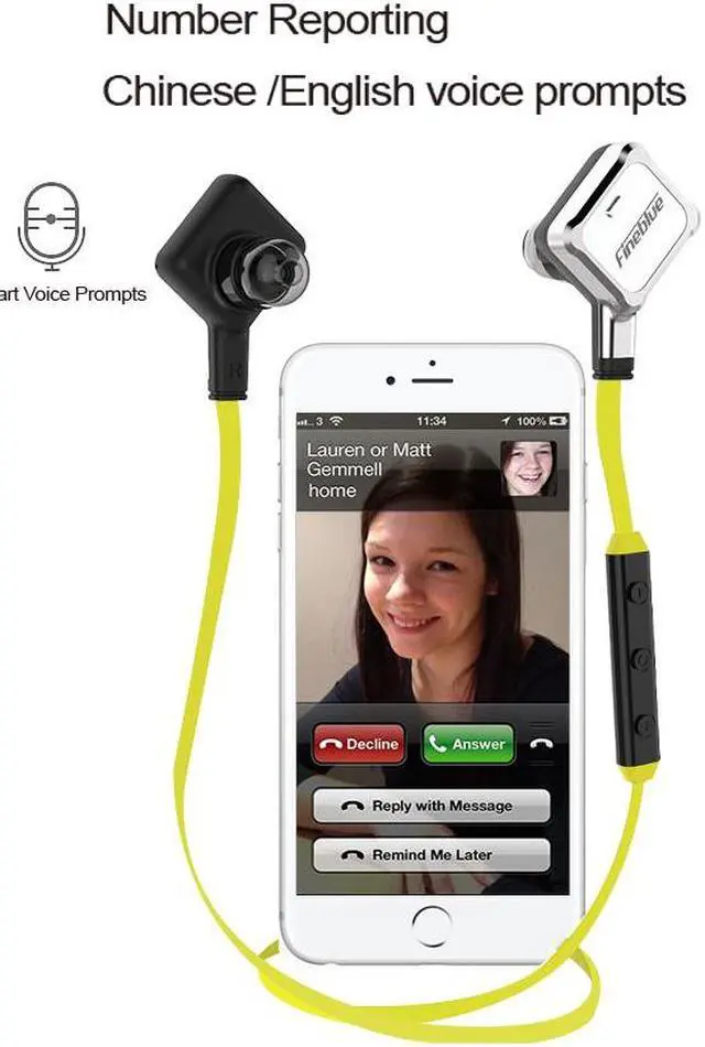 Alt view image 7 of 7 - Newest Fineblue FA-90 Wireless Sports Earbuds earphones Bluetooth 4.1 Stereo Headsets In-ear Earphones With Mic For Smartphones - Black