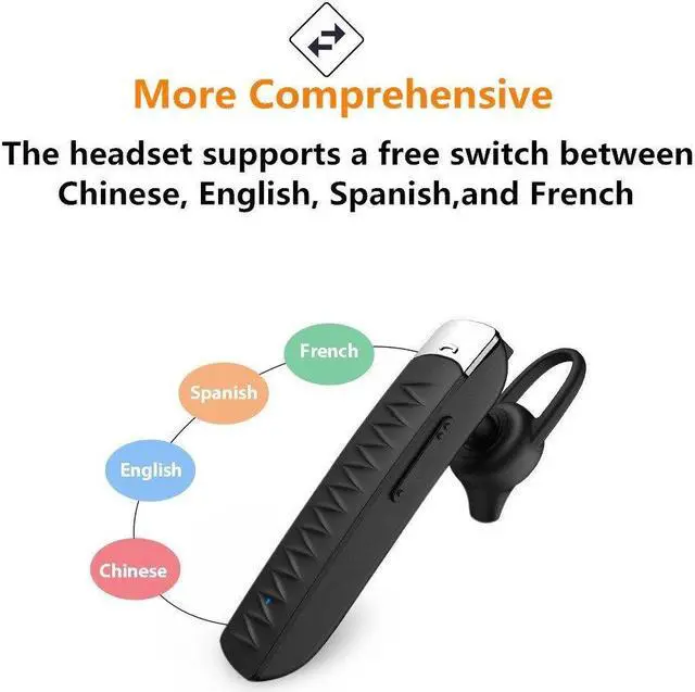 Alt view image 6 of 7 - Roman R551S Bluetooth Headset Wireless earphone Driver Bluetooth Headphone with Noise Cancelling for iPhone Samsung (Black)