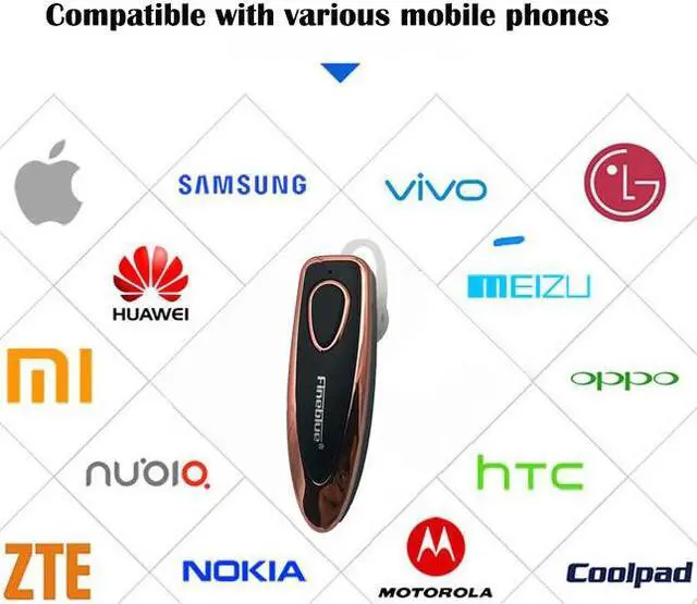 Alt view image 2 of 7 - Fineblue HF66 Headphones Bluetooth Wireless Business earphone Hands Free with Mic for Mobile Phone - Black