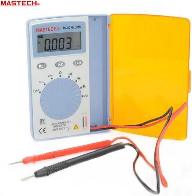 Alt view image 4 of 5 - MASTECH MS8216 Ultra-Slim Compact 1.7" LCD Digital Multimeter - Blue