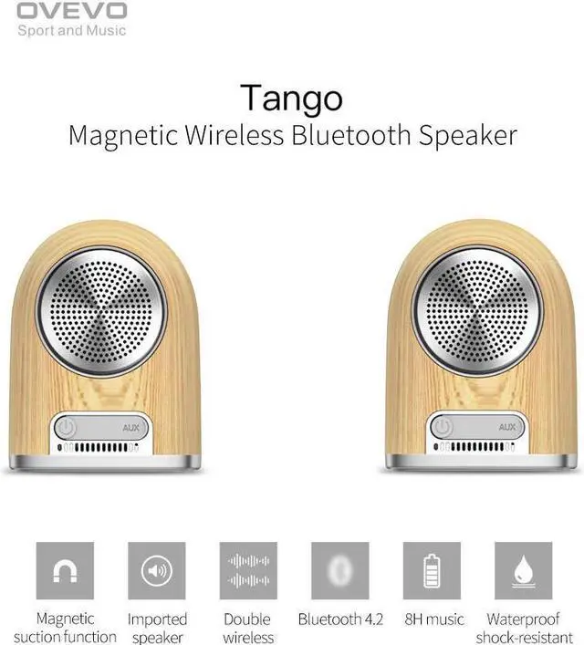 Alt view image 2 of 7 - OVEVO Tango D10 Wireless Bluetooth Portable LED Speaker Amplifier 4D Surround Sound Magnetic Suction Outdoor Speaker