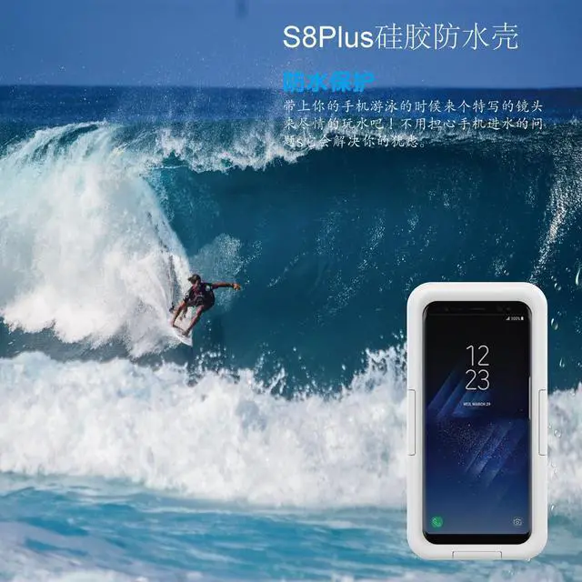 Alt view image 3 of 7 - IP-68 Waterproof Heavy Duty Hybrid Swimming Dive Case Cover For Samsung Galaxy S8 Plus Water/Snow/Shock /Dirt Proof Phone Bag - Black