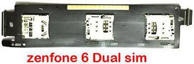 Main image of Single Dual Sim Card Socket Slot Holder Tray Replacement Parts For ASUS Zenfone 6 A600CG A601CG Mobile Phone