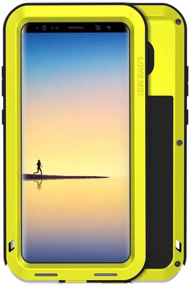 Main image of Love Mei Water Resistant Shockproof Aluminum Metal Super Anti Shake Silicone Fully Body Protection for Samsung Galaxy Note 8 (Yellow)