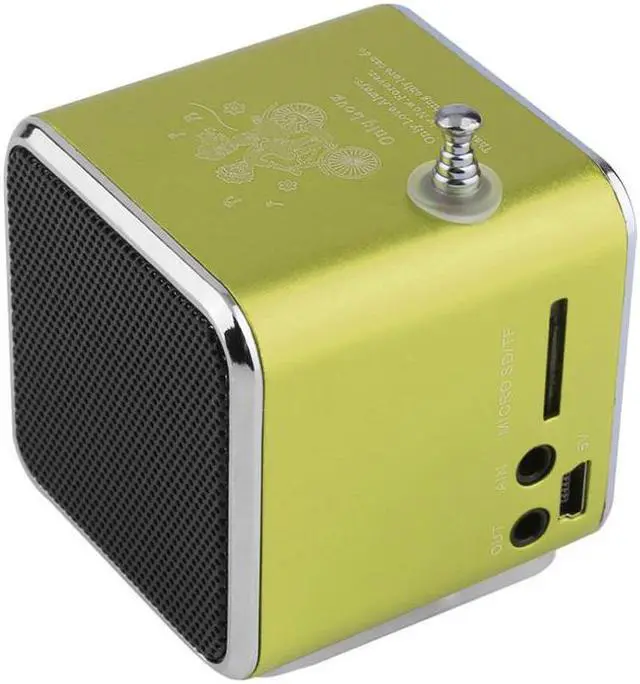 Alt view image 3 of 4 - Fineblue Mini Portable Music Speaker TD-V26 Micro SD TF MP3 Player Support FM Radio USB Stereo Speakers for MP4 Computer PC - Green