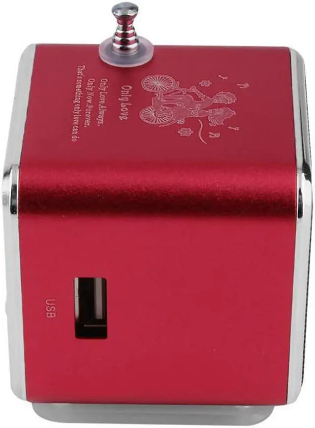 Alt view image 2 of 3 - Fineblue Mini Portable Music Speaker TD-V26 Micro SD TF MP3 Player Support FM Radio USB Stereo Speakers for MP4 Computer PC - Red
