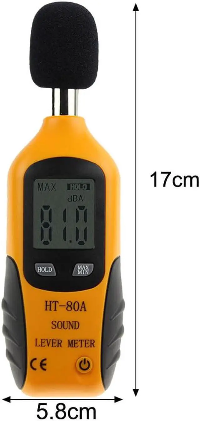 Alt view image 3 of 3 - HT-80A Mini Portable Size Sound Level Meter LCD Digital Screen Display Noise Tester Noise Decibel Monitor Pressure Tester