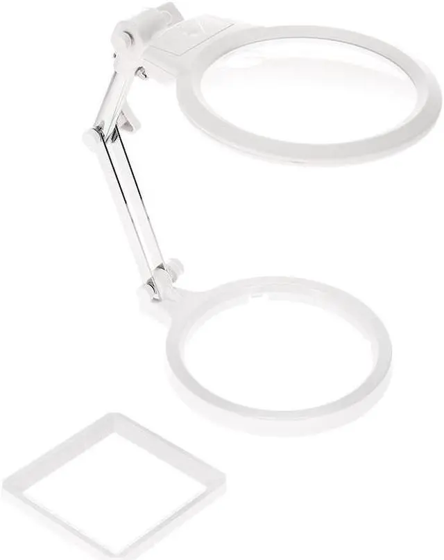 Alt view image 4 of 7 - Multi-functional Foldable Magnifier 6X loupe magnifying glass with 2 LED Lights Measurement Scale Desk Table Magnifying Tool