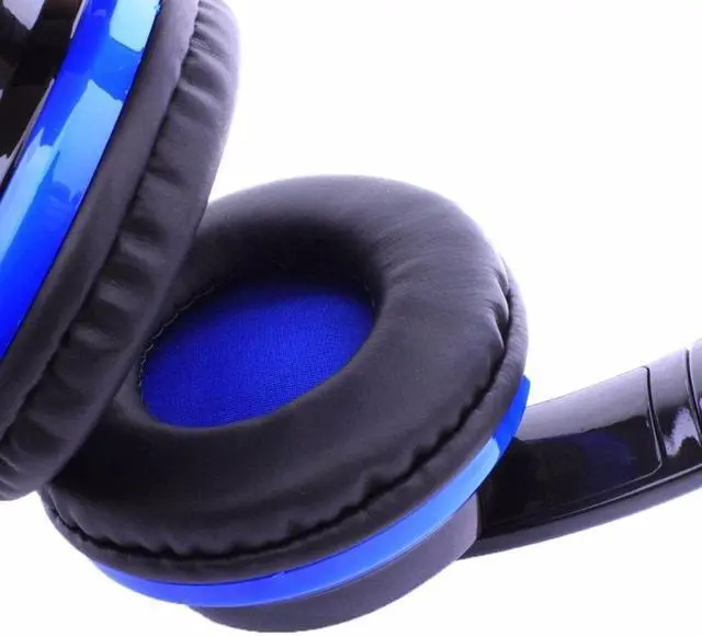 Alt view image 4 of 7 - OVLENG MX666 Bluetooth 4.0 Stereo Headset Wireless Headphones with Mic Support FM & TF Card for iPhone Android Phone - Blue