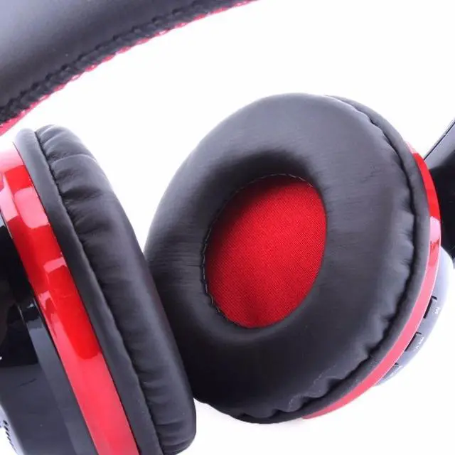 Alt view image 4 of 5 - OVLENG MX666 Bluetooth 4.0 Stereo Headset Wireless Headphones with Mic Support FM & TF Card for iPhone Android Phone - Red