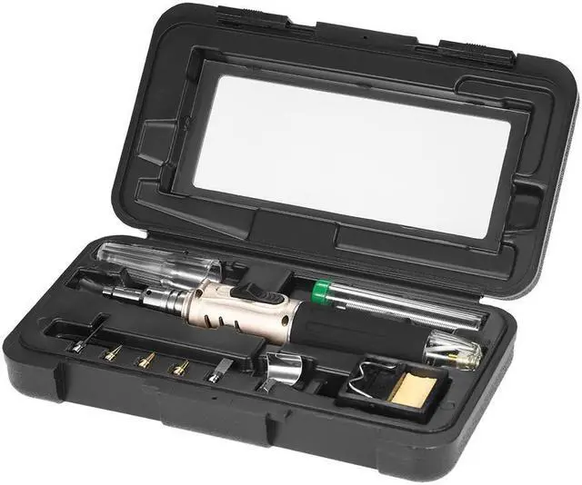 Main image of HS-1115K Professional 10 in 1 Soldering Iron Set Butane Gas Soldering Iron Set 26ml Welding Kit Torch Welding Equipment